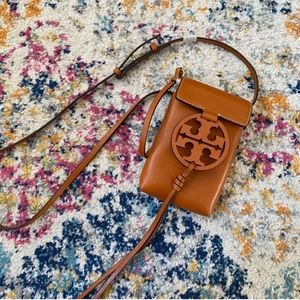 Tory Burch brown leather cross body bag
